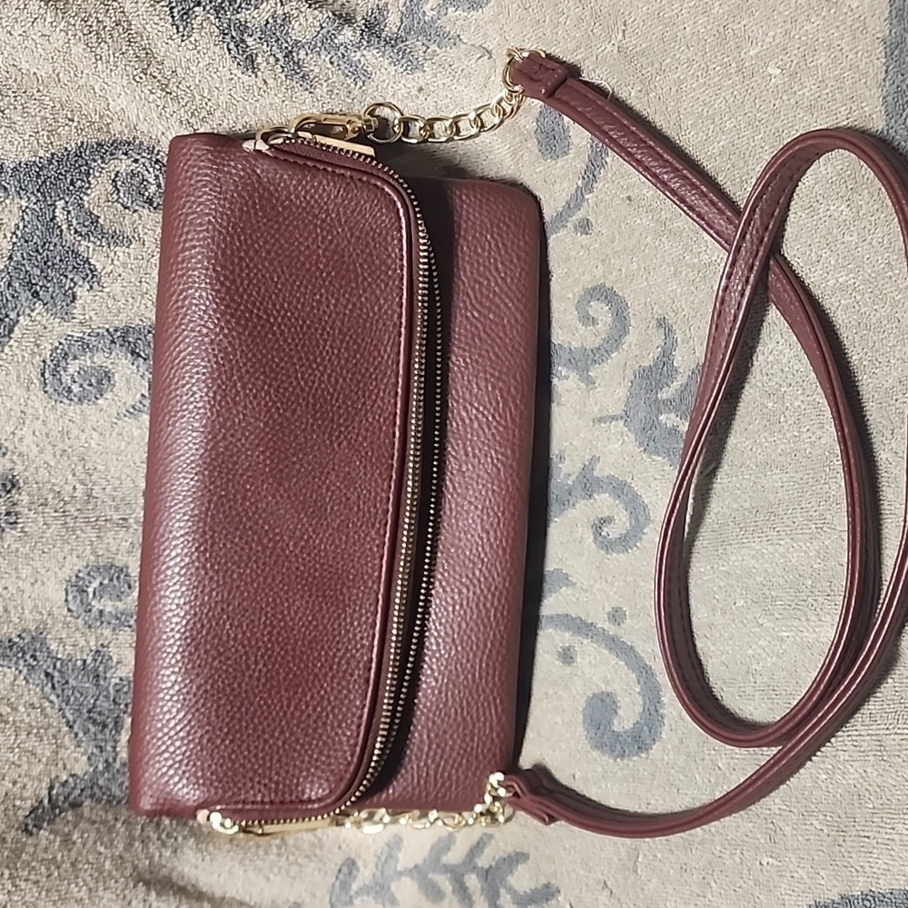 Red Crossbody Wristlet Purse